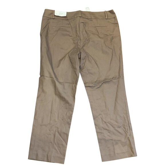 Loft Marisa Ankle Pants Womens Size 14 Brown Stretch - Picture 2 of 6